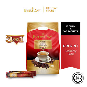 EVERYDAY Original 3 in 1 Premix Coffee - Value Pack Pouch(15g x 100 Sachets) EXP 2027