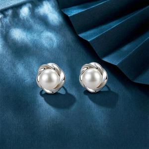 Womens Earring S925 Sliver Inlaid Zircon Pearl Womens Earrings Accessories Jewelry Gifts Hypoellergic