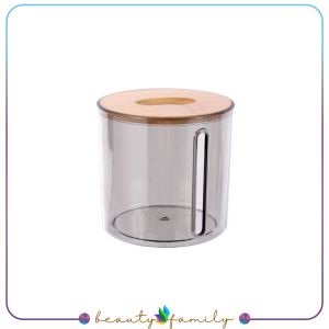 BF-C999 Tempat Tissue Transparan Estetik Tutup Kayu Minimalis / Kotak Tissue Box Wadah Tisu