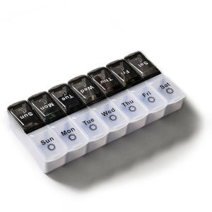 Didihou 14 Grids 7 Days Pill Box Portable Weekly Meds Organizers With Label Household Pills Candy Dispensed Container Large Capacity Travel Jewelry Case