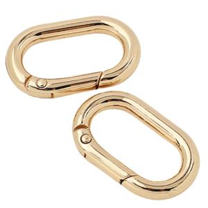 2 Pcs/Set Oval Rings Buckle Spring Oval Rings Spring Keyring Buckles Metal Oval Rings for Bag Purses Belts Keychain