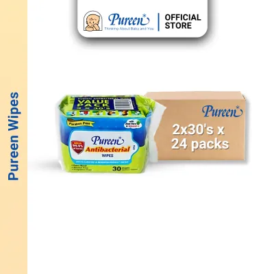 PUREEN ANTIBACTERIAL HYGIENE WIPES 2X30s X 24 PACKS (CARTON SALE)
