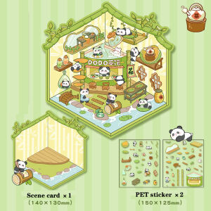 2 stickers per pack Yasha series of 3D stereoscopic cute handmade miniature scene decorative stickers