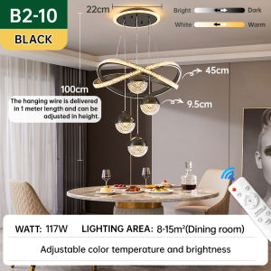 KASIDA Crystal chandelier modern design luxury chandelier ceiling light sala pendant lights for ceiling tricolors dimming chanderlier living room bedroom dining room drop lights for ceiling