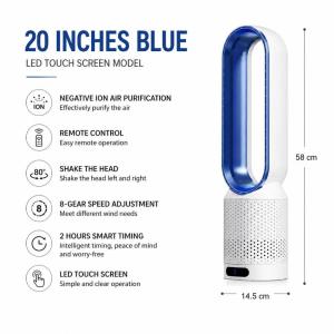 [SG Stock] 2-in-1 Bladeless Fan & Air Purifier | HEPA H13 Filter Quiet Tower Fan