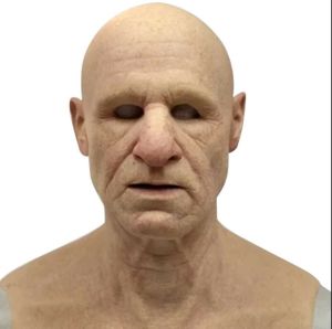Halloween Party Old Man mask Cosplay Scary Old Man Headgear Man Wrinkle Full Face Masks Costume Props