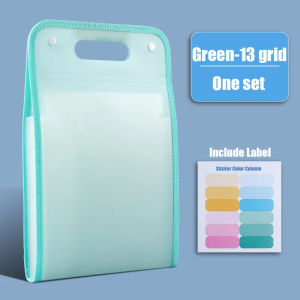Expanding File Folder,Portable Waterproof Expandable Vertical Organ Bag Simple Frosted Texture Transparent Colourful Large Capacity 13 Layer A4 Paper with Labels for School Home Office Stationery Document Organizer