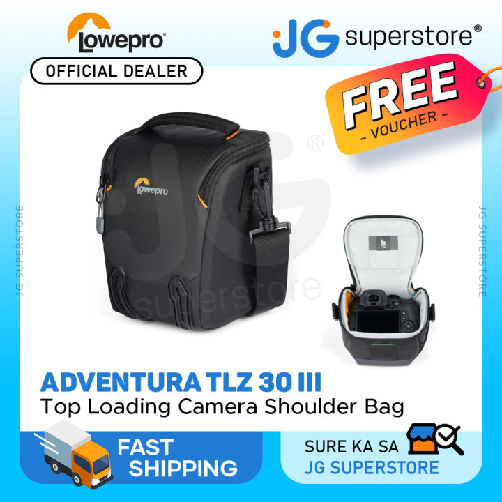 Lowepro Adventura TLZ 30 II TLZ 30 III Top Loading Shoulder Bag with Adjustable Shoulder Straps for DSLR and Mirrorless Cameras Black JG Superstore Lazada PH