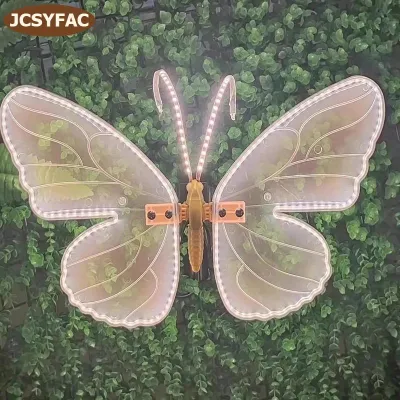 JCSYFAC 12V LED Outdoor Simulation Dynamic Static Butterfly Lights For Festival Home Decor Holiday Party DIY Decoration