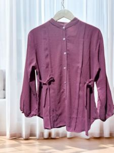 atasan blus lengan panjang model terbaru pakaian wanita bahan cringkle airflo lembut katun zahara pilihan warna hitam sage kopi dll