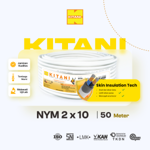 KITANI - NYM 2x10 mm² - 50 Meter - Kabel Listrik Tembaga Kawat