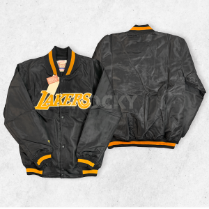 HOCKY Jaket Varsity Baseball Lakers Hitam Casual Vintage Pria Wanita Full Bordir Terbaru Premium