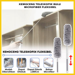 Kemoceng Microfiber Teleskopik 2.8 Meter Tongkat Alat Bantu Pembersih Debu Kotoran Kaca Jendela Celah-Celah Langit Rumah Fleksibel Dapat Ditekuk Telescopic Feather Duster 280cm Kemucing Gagang Panjang Serbaguna  - GP Mall