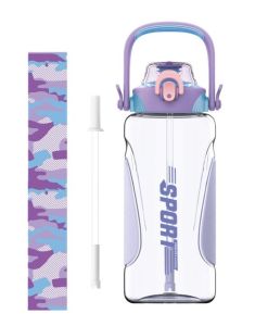 2000ml Outdoor Sporty water bottle adult students | Spout Drinking with Long Strap & Handy Handle
