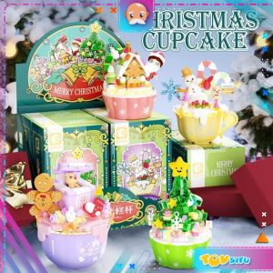 [4 in 1] Sembo Christmas Cupcake Series Blocks 605030-605033  Bricks Deco Decoration Toy Girl Gift 