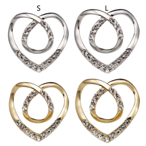 Clothes Corner Knotted Button Scarf Rings Clip Fashion Silk Buckle Heart Metal Knot Button Lady Waist T-Shirt Tie Clips