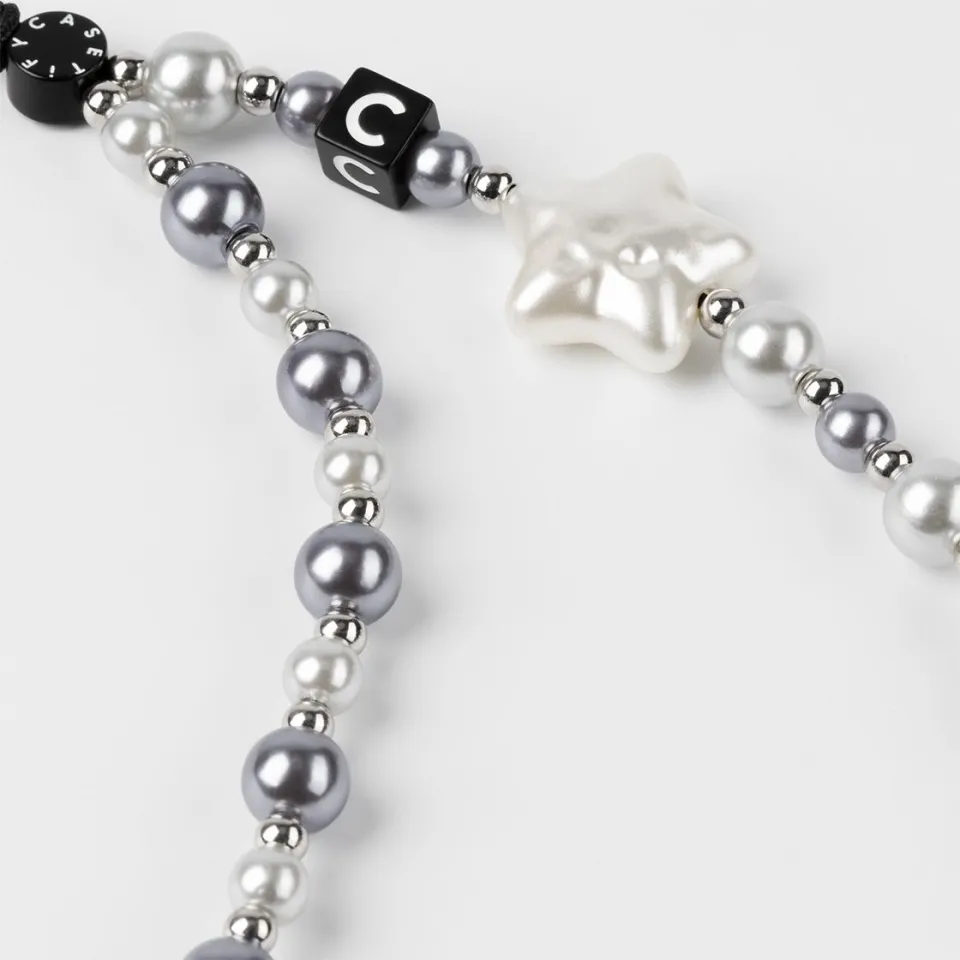スマホアクセサリー CASETiFY Pearl Phone Charm Silver CASETiFY Pearl Phone Strap Charm - Universal Phone Lanyard