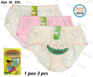 BAYIe - 3 Pcs Celana Dalam / CD Hamil MAMABEL H514/Maternity Pant/CD Ibu Hamil Size XL XXL