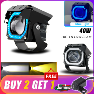 【Free Switch】Blue Decorative lamp V7 Pro Driving light 3 Inch 50W Dual Color LED mdl mini driving light Waterproof Driving Light Fog Light