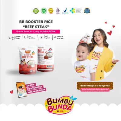 Bumbu Bunda Elia BB Booster Rice Beras BB Booster MPASI Beras Beras Mpasi BB Booster 6 Bulan Beef Chicken Tuna Cheese - 200 gram