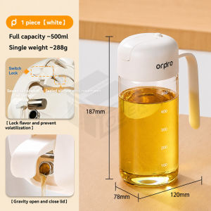 LODER ORPDRO 500ML 700ML Oil Dispenser Bottle Glass Oil Vinegar Dispenser Automatic Oil Return No Drip Kitchen Pourer
