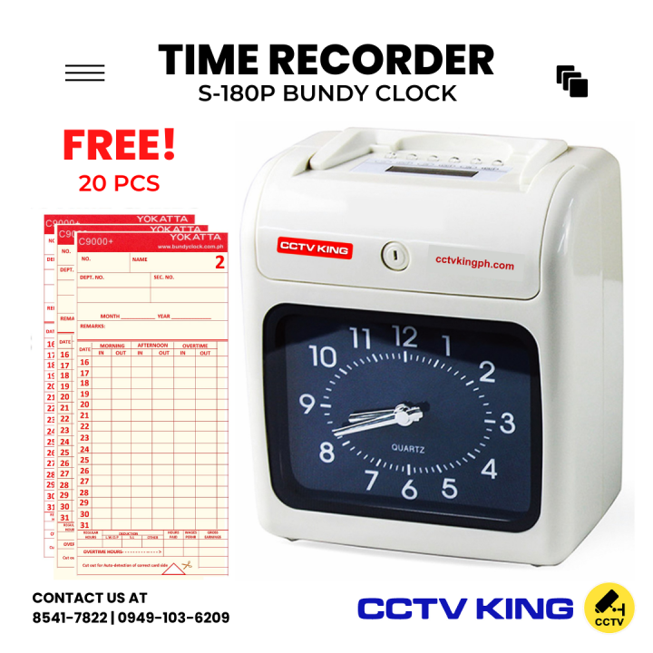 Time Recorder Time Attendance Bundy Clock With Back Up Battery