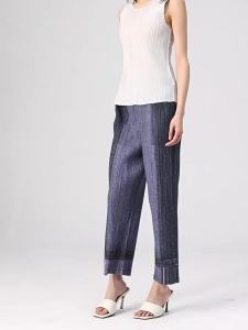 9688 One Size (45-75kg) Sanzhai Pleated Vintage Jeans Summer High Waist Loose And Slimming Plus Size Elastic Straight Wide Leg Pants