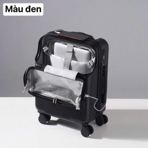 Vali mẫu mới 2025 thời trang dành cho nam nữ có cổng USB xạc pin mở phía trước