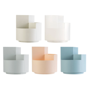 Twirling Multifunctional Desk Planner With Multiple Compartments For Brushes Pencils Accessories