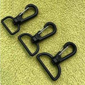 CHUAN 10pcs 16/20mm Khóa móc xoay đa năng Chống thấm nước Nhựa Dây đai ba lô và móc khóa Chất lượng cao Đen Khóa móc treo túi xách Dây đeo cổ bằng dây dù dệt