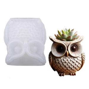 Detachable Owl Planter Silicone Mold Heat Resistant Material For Epoxy Crafts Displays Gifts