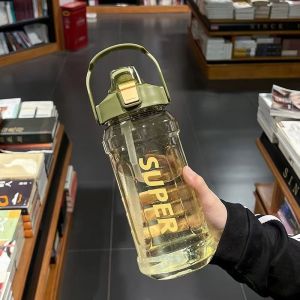 Ready Stock- 2L Large Capacity Sport Water Bottle Large with handle Portable Plastic Outdoor -BT-SUPER-69