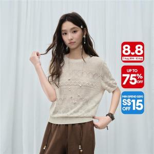 Giordano Women Women Hollow Out Knitwear Free Shipping 18356107