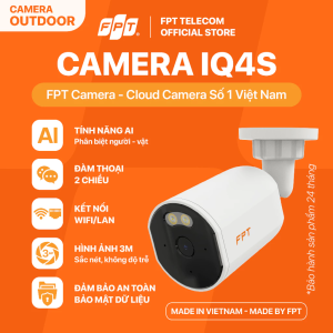 Camera Cloud FPT IQ4S - Chính Hãng FPT - Công nghệ AI - Full HD 1080p - Kháng Nước - Nhìn Đêm Có Màu