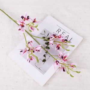 FOUNDTWO Lan Bướm Nhỏ Hoa Lan Vanda nhân tạo Cảm giác chân thật Làm thủ công Phalaenopsis giả mini Nghệ thuật thủ công hoa sang trọng 72cm Cành hoa giả Quà tặng tiệc cưới