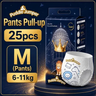 PuddleJumper 50pcs Baby Diaper Pants Pull-up Breathable High Absorbency Anti Leak Unisex Diapers Kids
