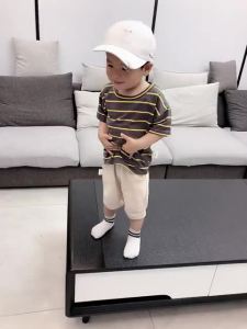 0-6 years old boys fashion casual summer short-sleeved suit summer new cotton polo shirt short-sleeved + Korean casual sports shorts 2 setsA99