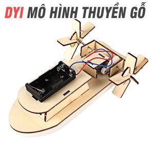Đồ chơi DYI mô hình thuyền gỗ có 2 mái chèo chạy 2 pin AA đồ chơi lắp ghép cho trẻ em Phát Triển Trí Tuệ Theo Phương Pháp Giáo Dục STEM Cho Bé