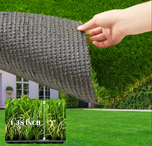 Artificial Garden Grass 2m x 25m Premium Lawn Turf Realistic Fake Grass Synthetic Grass Thick Pet Grass Thick Pet Grass Fake Grass Carpet With Drain Holes Indoor/Outdoor Landscape Customization