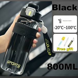 Large capacity sports water cup high value plastic cup childrens students summer outdoor fitness with straw cup