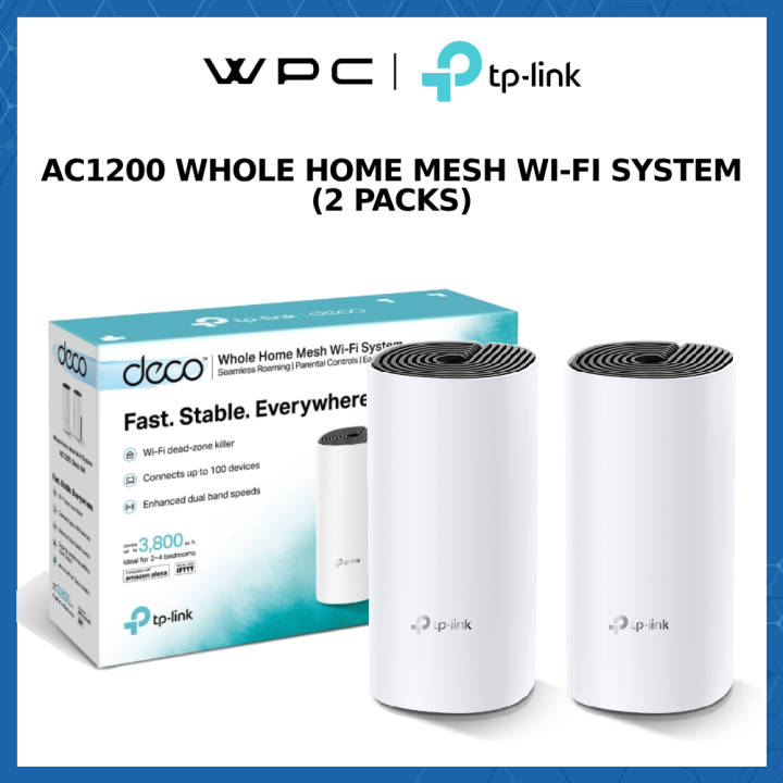 TP-Link Deco M4 (2 Packs / 3 Packs) AC1200 Gigabit Mesh WiFi Wireless ...