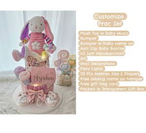 Daisy Bunny Diaper Cake baby gift hamper set newborn 100days gift basket hamper