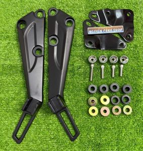 Combo Gác chân Wave 2004 + pát sắt + ốc + cao su đệm 4 món như hình