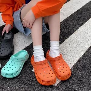 WomenS Slippers Same Style As On Xiaohongshu Thick-Soled Cross Clogs For Outdoor Wear Summer DIY Closed-Toe Sandals WomenS Non-Slip Slippers