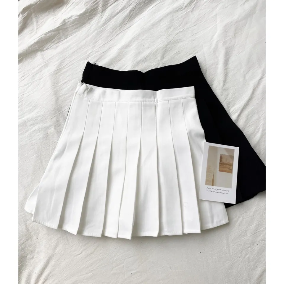 Chân váy xếp ly dáng ngắn chân váy tennis lưng cao xòe vải tuyết mưa cao  cấp màu be màu đen trắng | Lazada.vn