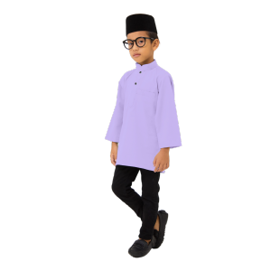 Kurta Budak PG1 Sempurna Warna Peach Nude Purple Black Mint Green Baby Blue Lilac Purple Pink Soft Yellow Brick Orange Sage Green Ash Blue Olympic Olive Gold Slim Fit Cotton Baju Raya / KD