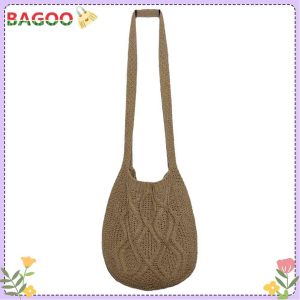 แฟชั่นถักกระเป๋าสะพายสำหรับผู้หญิงความจุขนาดใหญ่ C Rossbody กระเป๋าสุภาพสตรีสานสบายๆช้อปปิ้งของ Messenger กระเป๋ากระเป๋าถือ