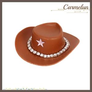 [Carmelun] 4Pcs Miniature Plastic Doll Hat Western Cowboy Hat Cowgirl Hat For Dolls Decoration Accessories