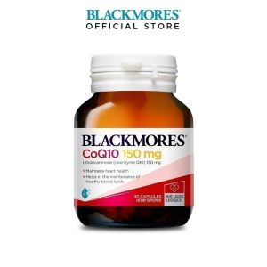 Viên uống bổ tim hỗ trợ sức khỏe Blackmores CoQ10 150mg lọ 30 viên - chứa Coenzyme Q10 hàm lượng cao giúp cung cấp năng lượng cho tế bào tim hỗ trợ chống oxy hóa mạnh mẽ và góp phần duy trì hoạt động tim mạch ổn định