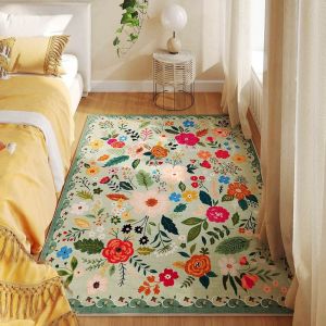 MILDGLOW Non-slip Flower Carpet Absorbent Soft Floor Mat Portable 40x60cm Door Gasket for Living Room Tea Table Bedside